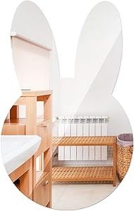 Cabilock Bunny 3D Mirror Wall Stickers Acrylic Mirror Wall Decor Decal Removable Rabbit Wall Sticker Self Adhesive Acrylic Mirror for Easter Bathroom Nursery Room