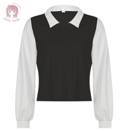 เสื้อเชิ้ตเย็บสไตล์เกาหลี คอปกโปโล สไตล์น่ารัก ผ้าแขนยาวเสื้อหลวม พร้อมส่ง TS3010