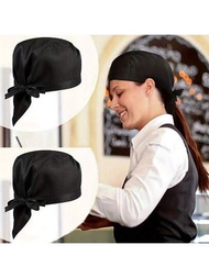 1/2入組成人廚師帽，男女廚師帽，帶有彈性帶的可調節烹飪帽，可重複使用的廚師帽，專業用於廚房咖啡餐廳食品服務，廚房用品，配件
