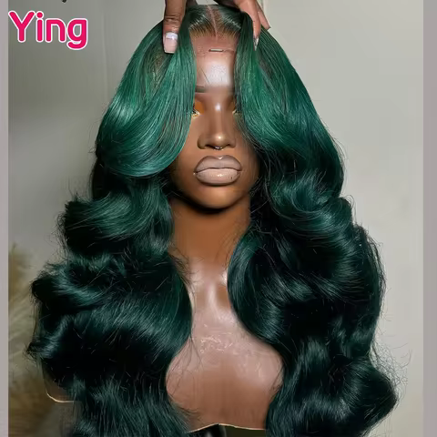 Ying Dark Green Colored Brazilian Remy Body Wave 13x4 Lace Frontal Human Hair Wig 13x6 Lace Front Wi