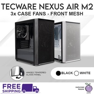 Tecware Nexus Air M2 Steel TG M 2 MATX ITX PC Casing Case Chassis - BLACK / WHITE