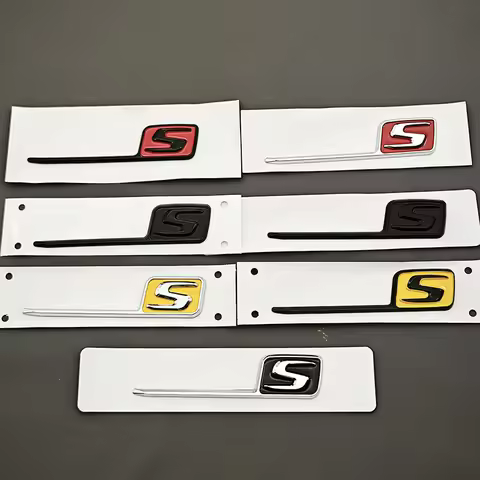 3D ABS Silver yellow black Logo S Badge Car Rear Trunk Emblem Sticker For Mercedes Benz AMG E63S GLC