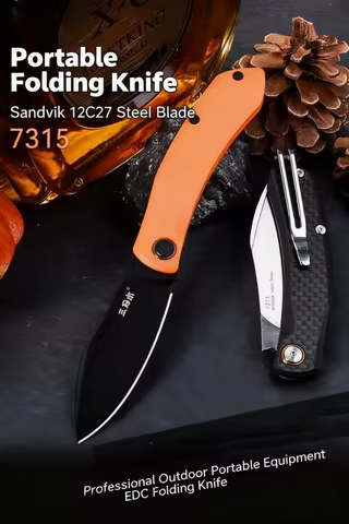 Original Sanrenmu 7315T Folding Fruit Knife Household Camping Outdoor Portable Peeling Meat Cutting 