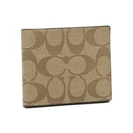 [Coach] Outlet Bi-Fold Wallet Signature Beige Men Coach F66551 QBTN2 [Parallel Import]