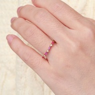 緋紅雙囍雙款紅寶石戒指彩虹剛玉彩色藍寶石戒指藍寶石線戒