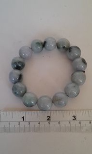 16mm翡翠A玉，花青珠手串。圓滑好水頭。no.8.9.22