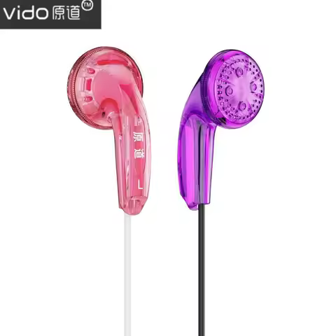 Vido Earbud In Ear Earphone Earbud Dynamic Flat Head Plug Earbud Bass HIFI Bass Sound Quality Earpho