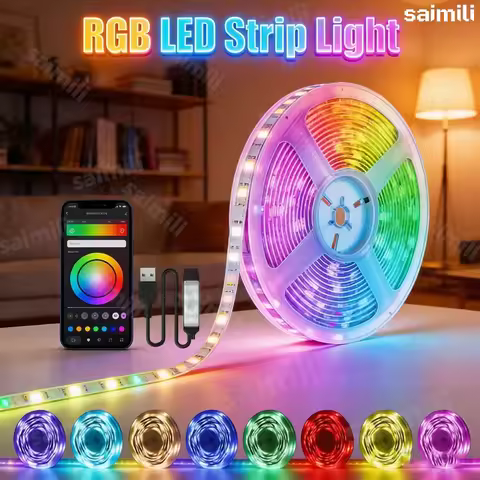 RGB LED Strip Lights 5V USB TV Backlight Music Sync Color Changing LED Lights App Control Game Room 
