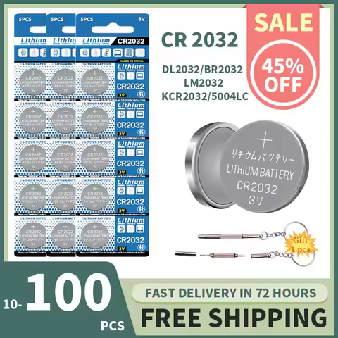 CR2032 3V 200mAh (10-100PCS) DL2032/ECR2032 Battery for Watches Toys Calculators Car Key Fobs Remote