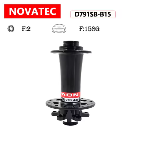 Novatec D791SB-B15 MTB Road Bike Disc Brake Front BOOST Hub Thru Axle TA 15x110mm Black weight 156g 