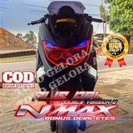 SATU SET LAMPU ALIS NMAX OLD V2 BONUS DEVIL EYES LAMPU DEPAN NMAX PNP