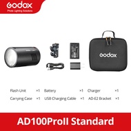 Godox แฟลช TTL HSS พกพา AD100Pro Ll 100W แฟลช AD100Proll ไร้สาย2.4G กลางแจ้ง
