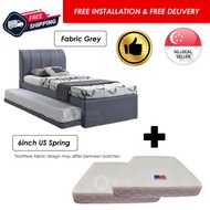 [ASTAR] Single 2 in 1 Divan Bed frame and pull out with Spring Mattress set (Free Install)