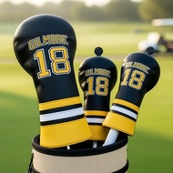 Retro Happy Gilmore #18 Golf Headcover – Waterproof PU Leather for Driver/3/5 Wood – Wear-Resistant 