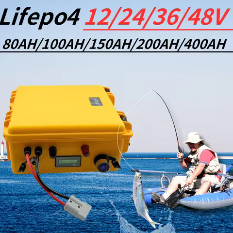 EB Waterproof 12V 24V 36V 48V 80Ah 100Ah 150Ah 200Ah 400Ah Lifepo4 battery BMS inside for trolling m