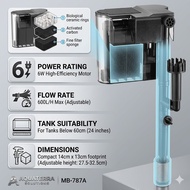 SG READY STOCK |SG PLUG 600L/H 6W STRONG FILTER Hang on Aquarium Filter Fish Tank Filter 3-in-1, (fo