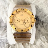 OMEGA 星座 星期日曆18k金鋼石英腕錶