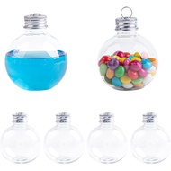 6 Pack Christmas Booze Balls, 150ml Clear Plastic Ornament Shot Glasses, Reusable & Fillable for Dri