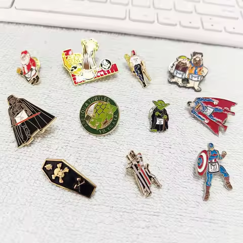 Masonic Coffin Brooch Master Tracing Board Freemason Skull Akasha Leaf Acacia Sprig Cartoon Apron La