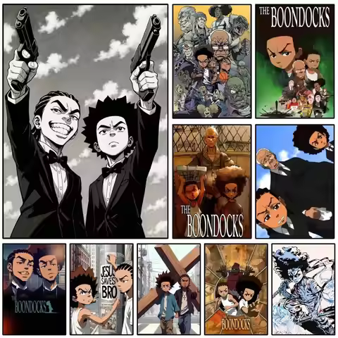 1PC 1PC B-boondocks Cartoon Poster Self-adhesive Art Waterproof Paper Sticker Coffee House Bar Room 