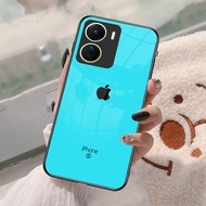 Softcase Kaca for tipe handphone Vivo Y16 Terbaru Motif logo iPhone | PV331 | Softcase Vivo Y16 Terb