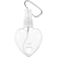 Heart Shape Clear Keychain Refillable Bottle - Korean Travel Portable Mini Spray Container for Face 