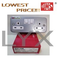 UMS 2213M /13A 2 GANG METAL CLAD SWITCH SOCKET / METAL SOCKET
