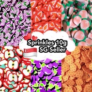 🇸🇬Fonfleurs 10g Fake Food Fruits Peach Apple Strawberry Grape Shrimp Sprinkles Slime Nail Art Crafts
