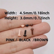 4.5/6/9/12/15/18mm Mini Size Doll Small Animal Toy Noses Set - Black, Pink, Brown - Plastic Triangle