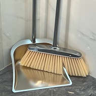 [Ready Stock] Stainless Steel Garbage Shovel Dustpan Household Square Bucket Broom Dustpan Set Dustp