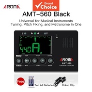 Aroma AMT 560 Electric Tuner Metronome Built In Mic For Guitar Chromatic Bass Violin Ukulele Mandola
