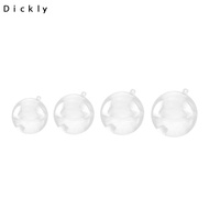 Dickly 10 Pieces Clear Plastic Balls Sphere 2 Parts Christmas Bauble Birthday Wedding Decoration