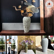 H31M7 cupped bomb shaped flower vase, Bat trang ceramic vase for home decoration, decor...