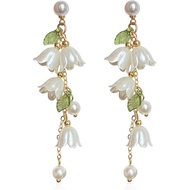 DangleFlowerLeafEarringFairyFlowerSummerDanglingLongTasselEarringsLilyOfTheValleyEarringsJewelry 9DC