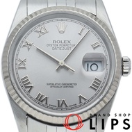นาฬิกาข้อมือผู้ชาย Rolex Datejust รุ่น 16234(F) K18WG/SS สีเงินขัดเงา ปี 2004 สภาพดีเยี่ยม [มือสอง]