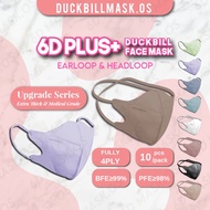 【MEDISHIELD 6D PLUS DUCKBILL MASK HEADLOOP &amp; EARLOOP】10pcs/Pack 4Ply Adult 3D Duckbill Mask duckbill Medical Face Mask