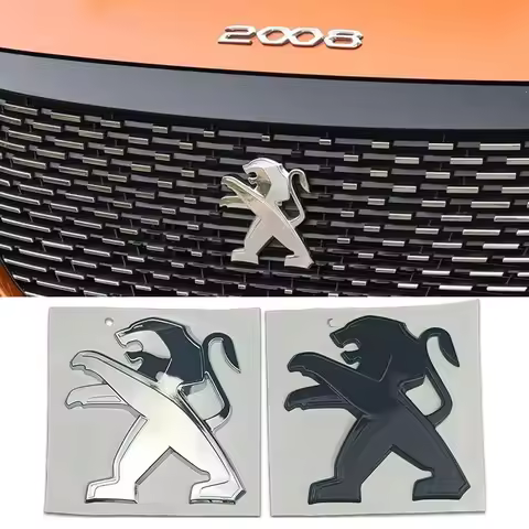 for Peugeot 3D Lion Emblem 3008 2008 ABS Car Stickers Front Hood Decals Rear Trunk Badge Refitted Ac