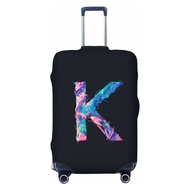 ผ้าคลุมกระเป๋าเดินทาง ผ้าสแปนเด็กซ์ แบบยืดหยุ่น ยืดหยุ่น English Letter KLMN Luggage Cover 18 20 22 24 26 28 30 32 นิ้ว