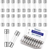 20PCS F2AL250V 5 x 20mm Fiuz Kaca Cepat Pecah 2A 2Amp 250V, 0.2 x 0.78 Inci