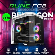 NYK Rune FC8 M-ATX Tempered Glass 3Fan Computer Case