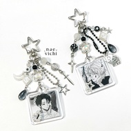 GANTUNGAN Yuuta okkotsu & hisoka hxh acrylic keychain | Acrylic bead keychain | Anime acrylic bag ha