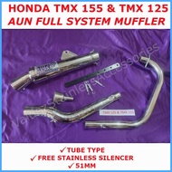 ▤ ☢ ◨ TMX 125 &amp; TMX 155 New Full System Open Muffler AUN , Stainless Open PIpe