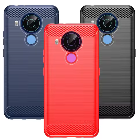 For Nokia 1.4 2.4 3.4 5.4 Carbon Brushed TPU Gel Case,Anti-Shock Flexiable Rubber Case For Nokia X6 