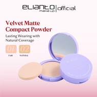 Elianto Velvet Matte Compact Powder (Natural Coverage, Lightweight Creamy Smooth) Makeup Foundation 