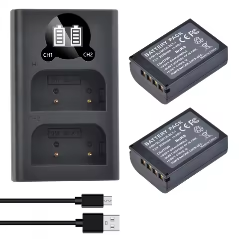 For Olympus BLX-1 BLX1 Camera Battery + LED Dual USB Charger For Olympus OM-1 OM1
