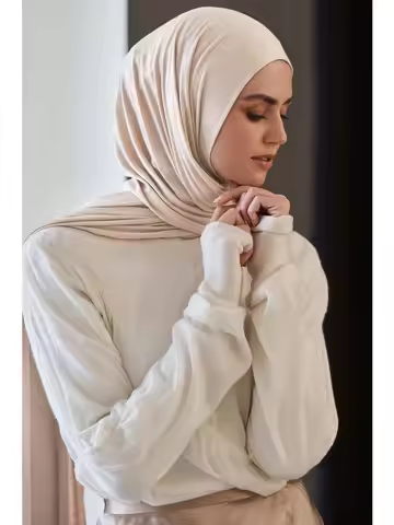 New Muslim Women Jersey Hijab Solid Color Head Wrap Malaysia Fashion Headscarf Turban Islam Veil Ela