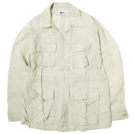 Pilgrim Surf+Supply Olivia 寬鬆亞麻軍裝夾克，日本製造，貨號 37-18-0126-791，天然BEAMSM-65 軍用外套。二手。 [Pilgrim Surf+Supply