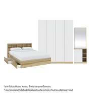 Koncept Furniture Bedroom Sets 6 Ft.   Wardrobe 160 cm.   Dressing Table Molly Light Wood