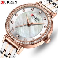 CURREN Top Brand Original Diamond Fashion  Ladies Quartz Watch Clock Stainless Steel Sport Waterproof Outdoor Lady Design Watch