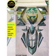 (STICKER TANAM/AIRBRUSH) RAPIDO COVER SET RS150R V1/V2/V3 CHROME (20) DNLGM1 GREEN (HIJAU LUMUT)